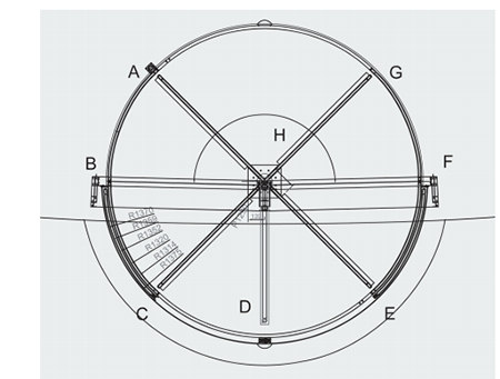 BLASI品牌四翼水晶旋轉門-平麵圖 BLASI品牌四翼水晶旋轉門-平麵圖